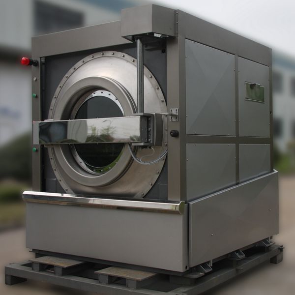 由頂置電機(jī)、三角膠帶、帶動(dòng)傳動(dòng)總成，使內(nèi)筒作正反轉(zhuǎn)運(yùn)轉(zhuǎn)，通過(guò)織物與織物、織物與內(nèi)筒壁的相互摩擦，達(dá)到洗滌效果